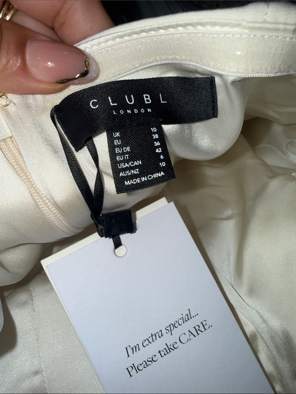 Club L London Strapless Pleated Ivory Jumpsuit - Picture 7 of 7